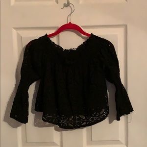 Black Lace Crop Top